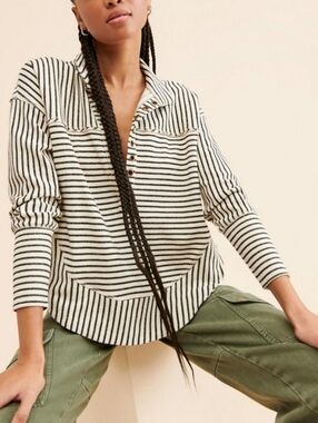 Pilcro Spliced Henley Top